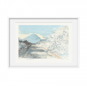 雅事赏景之看山-张广慧版画